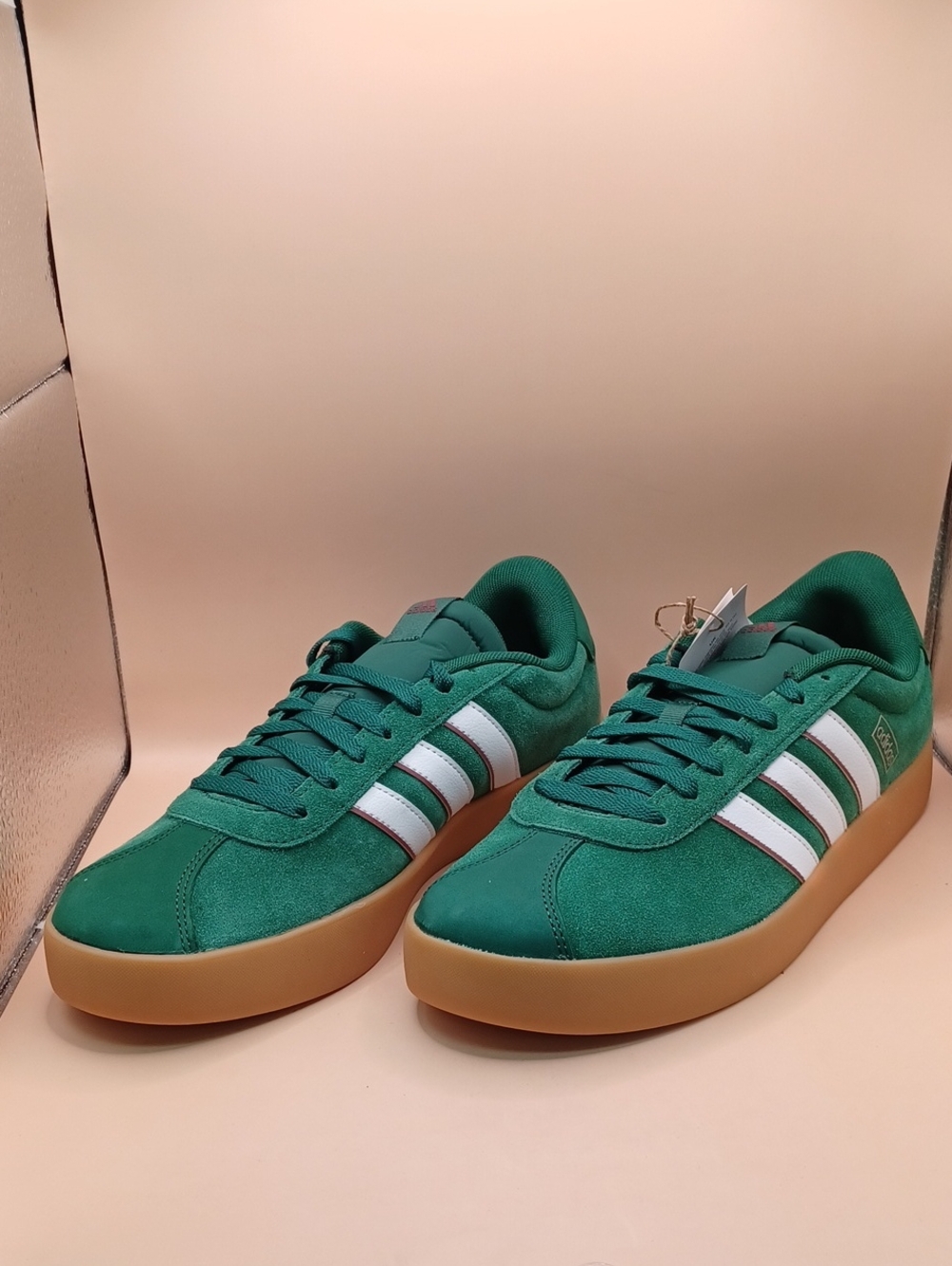 NWOB Adidas VL Court 3.0 Shoes-Dark Green/White/Burgundy Size 9.5 US IH4790